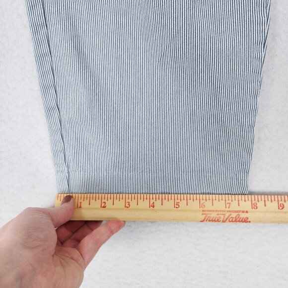Chicos Pants Womens 3 Blue XL Pinstripe Stretch Crop Capri Pull On So Slimming - Picture 9 of 14
